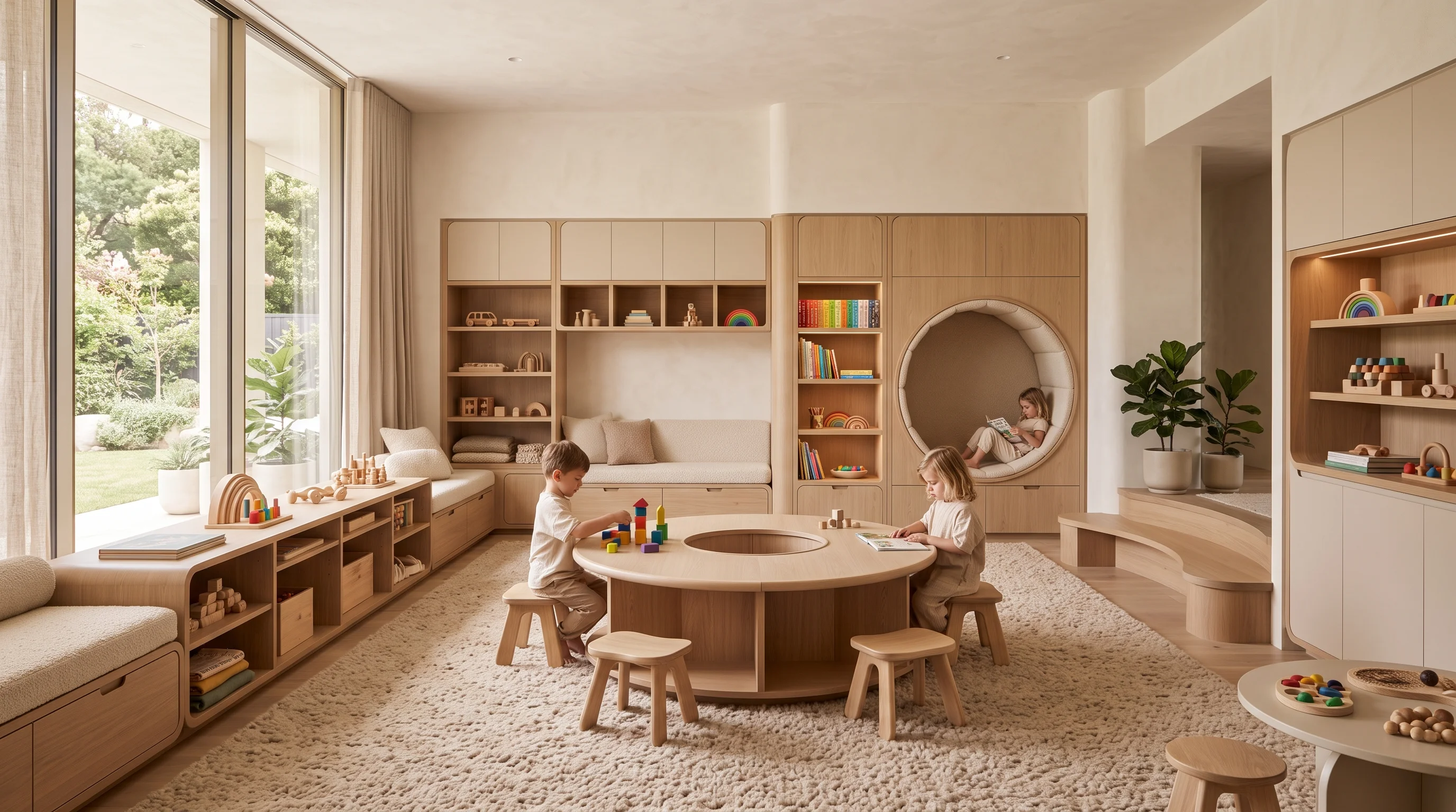 Adaptive indoor playrooms designed for active childhood development